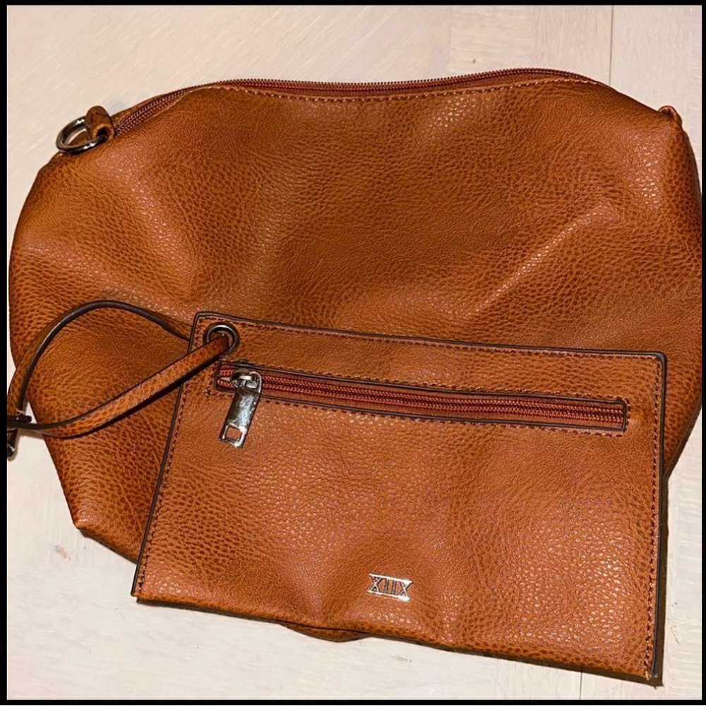 Collection XIIX 2 In 1 Purse Clutch Faux Leather Brown